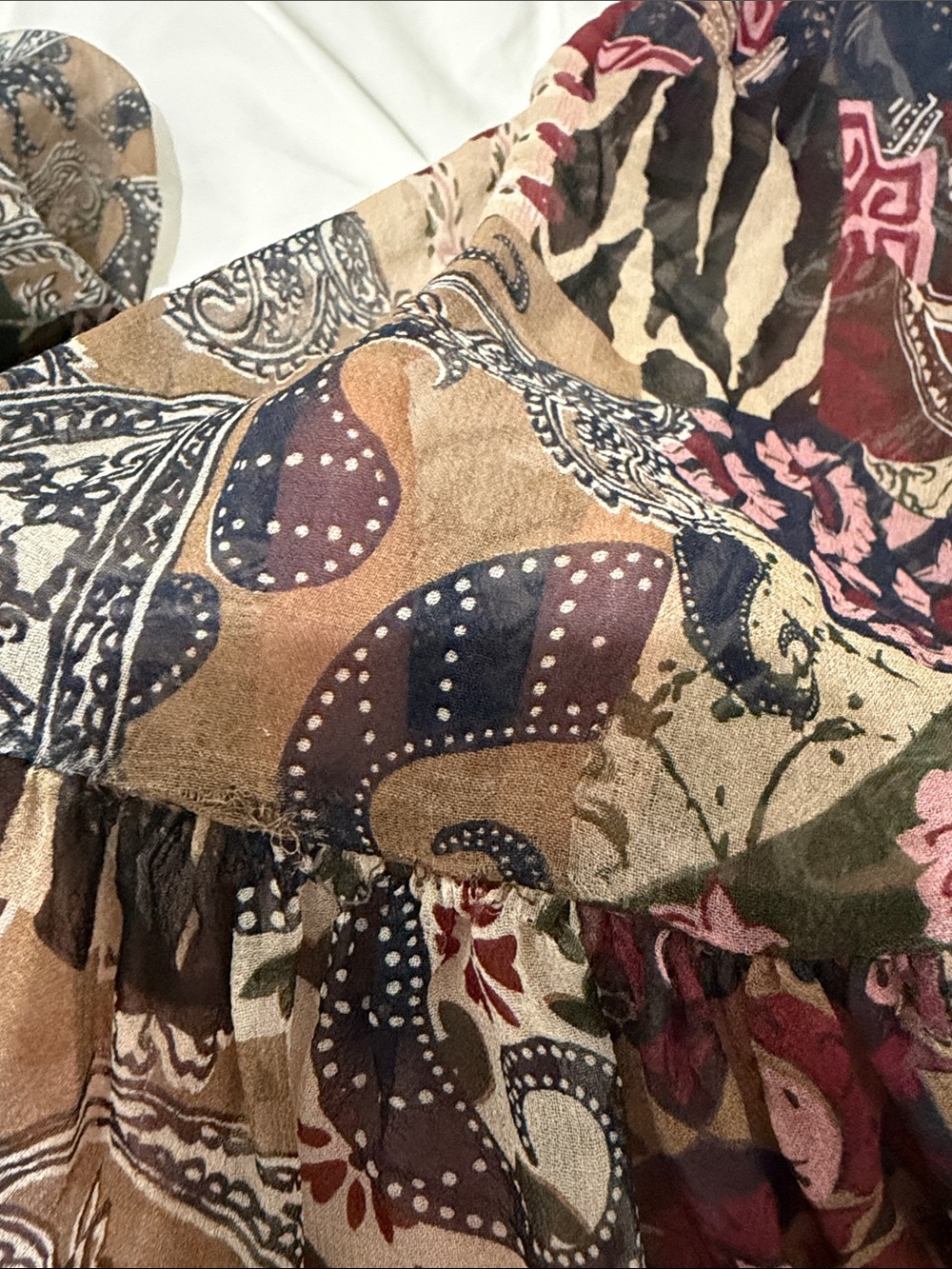 Veronica Beard Brown Multi Patchwork Maxi Dress - Picture 11 of 15